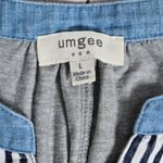 Umgee ‎ Heather Gray Striped & Solid Grommet Lace Tie Up Knit Tunic Dress L Photo 2