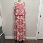 Chico's  Sz 2 US 12 Maxi Shirt Dress Summer Shine Sleeveless High Neck Party Boho Photo 3