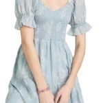 Madewell  Moody Blooms 100% Silk Dress Size M Light Blue Floral Photo 0