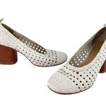 COS  Women's White Weave Braided Leather Block Heel Slip-On Pumps Shoes 40 US 9 Photo 4