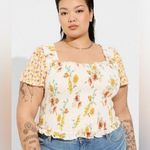 Torrid Floral Smocked Square Neck Flutter Sleeve Peplum Top Photo 0