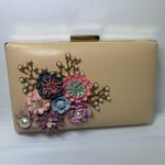 Floral Clutch Purses Flower Evening Handbag Bridal Wedding Prom Shoulder Bags Tan Photo 6