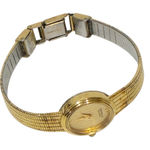 Vintage Caravelle Bulova Watch Ladies 1986 Petite Integrated Bracelet Gold Photo 0