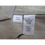 NWOT Tahari Stone Faux Leather Asymmetrical Vest Open Front Pockets Sz L Gray Size L Photo 5