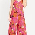 Old Navy Sleeveless Wide Leg Jumpsuit Tropical Print Size XL Photo 1