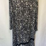 Ellen Tracy  Womens Black White Hi Low Hem Slip Over Dress Midi Size L Crew Neck Photo 0