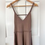 ZARA  Backless Brown Tan Knit V-neck Maxi Dress Strappy Open Back Size S Photo 2