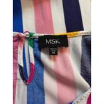 MSK Dress Womens Medium Rainbow Stripe Maxi Colorful Artsy Maximalist Tropical White Photo 6