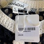Davi & Dani  black and cream crochet knit sweater tank with flower details Photo 4
