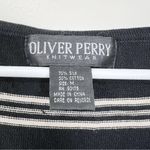 Oliver Perry Knitwear Black White Striped Silk Cotton Sleeveless Sweater Tank M Size M Photo 2