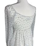 Hollister Babydoll Dress S Cottage Coquette Girly Sheer Long Puff Sleeve Floral Photo 5