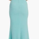 Dress the Population NWOT Iris maxi slit crepe gown tranquil blue sz S Photo 1