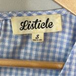 Listicle Vintage Gingham Checkered Babydoll Blouse Lace Trim Photo 5