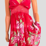 9Os Y2K Babydoll Slip Dress Women’s M Sheer Mini Red Floral Fairy Whimsigoth Size M Photo 0