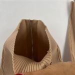 Ultra Flirt Stretch Ribbed Fitted Long Sleeve Zip Front Faux Fur Collar Sweater Photo 11