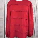 Grace Karin  Crochet Trim Blouse Red-Large Photo 0