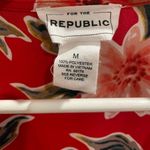 FOR THE REPUBLIC  Blouse Floral Red Women Bell Sleeve Wrap Smock Waist Photo 4