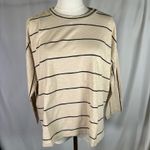 Lou & grey Striped 3/4 Sleeve Top Womens XS Barely Beige Top Relaxed New Photo 11
