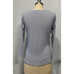 Vineyard Vines  Top Women's M Boat Neck White Blue Striped Nautical Pullover Pima Photo 2