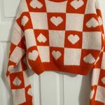 Topshop  Queen of Hearts orange cropped crew neck sweater Photo 1