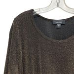 Karen Kane Metallic Boat Neck Long Sleeve Asymmetrical Hemline Top Plus Size 2X Photo 3