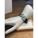 Lucky Brand  Leather Bracelet With Turquoise & Red Accents Adjustable Fit Silver- Photo 4