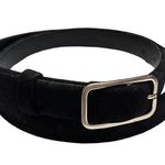 BASILE Black Suede Genuine Leather Belt 46/48 Designer Italy 38 x .75in EUC Photo 1