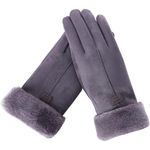 Women's Grey Cold Weather Warm Ladies Girls Ski Snow Gloves Touch Screen Gray Photo 0