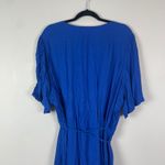 Leith ‎ Women's 4X Blue Polka Dot Short Sleeve Midi Wrap Dress Wedding Guest Photo 6