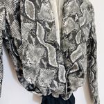 Revolve NONchalant Faux Leather  white/black/gray snakeskin bodysuit NWT Photo 7