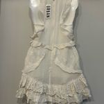Urban Outfitters  Cream Eyelet Ruffle Mini Dress - Size Medium NWT Photo 3