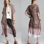 Free People Love Knit Midi Oversized Fringe Boho Cardigan Photo 1