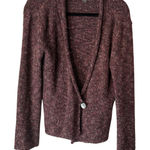 J. Jill Marled Burgundy Pink Chunky Knit Cardigan Sweater Medium Academia Purple Photo 0