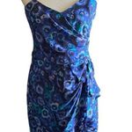 LC Lauren Conrad LAUREN CONRAD Stunning black and blue floral dress, faux wrap, adjustable straps, excellent condition, size 8 Photo 0