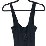Reformation Jumpsuit Flare Leg Lace Up Ribbed Sleeveless Black M Photo 1
