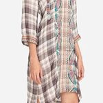 Johnny Was  Claudine plaid madras dress embroidered bird pattern Photo 0