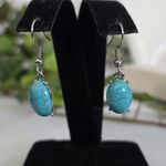 Boutique Silver Statement Turquoise Howlite with Rhinestone Necklace and Earrings Set Photo 7