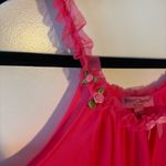 Betsey Johnson Pink Babydoll Nightgown Slip Bow & Roses NWT Size S Photo 2