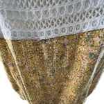 Universal Threads Universal Thread‎ Crochet Floral Blouse M Yellow Button Front Boho Cottage Photo 4