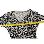 Nine West  Black White Wrap Dress Chain Link Pattern 3/4 Sleeve Dress L Photo 6