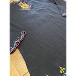Berek Womens Size Large Flowered Shirt Long‎ Sleeve Beaded Black Photo 7