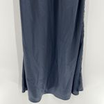 Anthropologie Satin Lace Midi Slip Dress Sleeveless Leg Slit Navy Blue Size XS Photo 2