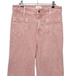 Sézane Sezane 70s Trousers Women’s Size 8 Pink High Waist Wide Leg Organic Cotton Retro Photo 1