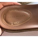 ZARA  Velvet‎ Bow Sandals Slides Espadrilles 39 Blue Teal  Open Toe Boho Classic Photo 4