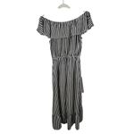 Tommy Bahama  Off-Shoulder Black & White Striped High-Low Midi Dress XS Photo 7
