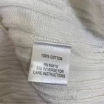 Studio Works White cotton cable knit 1/2 zip sweater Photo 3