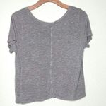 frame denim Frame Scoop Neck Crop Tee with Mini Pocket in Heather Grey Size S Photo 2