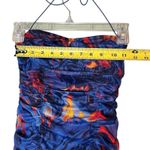 Pretty Little Thing  Dress Womens 0 Blue Abstract Ruched Halter Mini Bodycon Party Photo 3