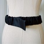 Vintage Glass Bead Satin Black Waist Belt Photo 6