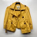 American Raglie Button Front 3/4 Sleeve Womens Jacket Size Small Casual Workwear Yellow Photo 0